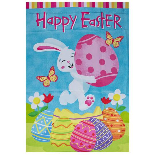 Happy Easter Bunny with Eggs Outdoor House Flag By Northlight | 40" x 28" | Michaels®